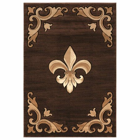 UNITED WEAVERS OF AMERICA 5 ft. 3 in. x 7 ft. 6 in. Bristol Barnsley Brown Rectangle Area Rug 2050 11750 69